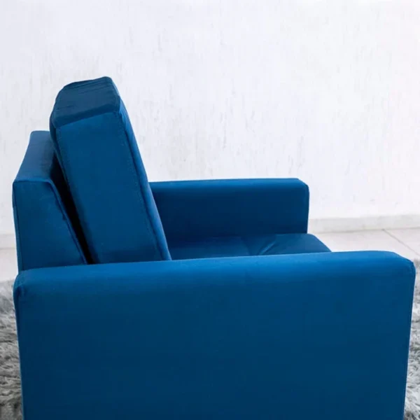 Poltrona Áustria Veludo Azul A16 - Image 5