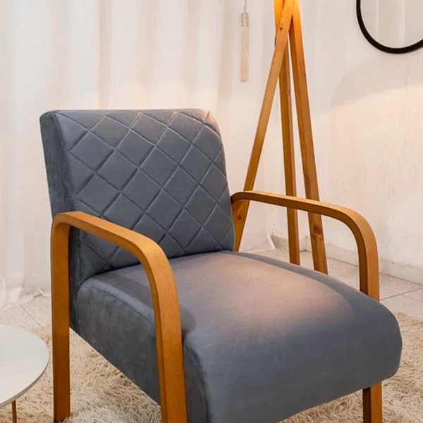 Poltrona Ayla Veludo Cinza 6012 - Image 3