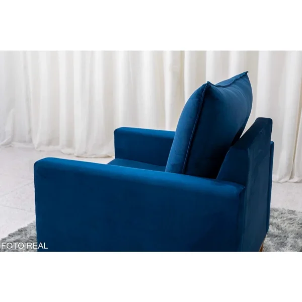 Poltrona Paris Veludo Azul - Image 4