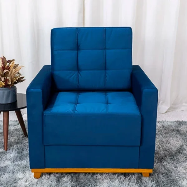 Poltrona Áustria Veludo Azul A16 - Image 2