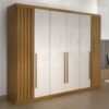 Guarda-Roupa 6 Portas Maldivas 2.00m Cinamono/Off White