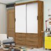 Guarda-Roupa 2 Portas Sevilha(Sem espelho) 1.10m Freijó/Branco