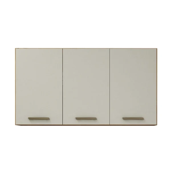 Armário Aéreo c/3 Portas São Luiz Larg. 1.20m Cinamomo/Off White