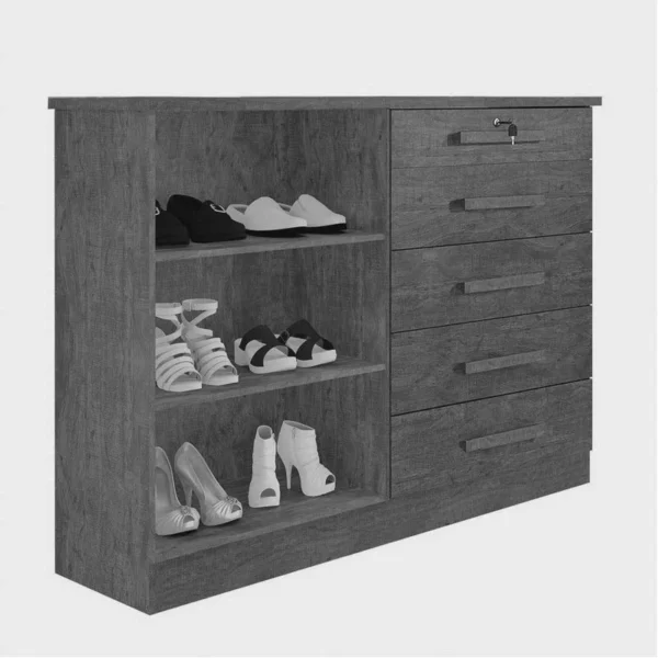 Cômoda 5 Gavetas 2 Portas New Athos Cinamomo - Image 2