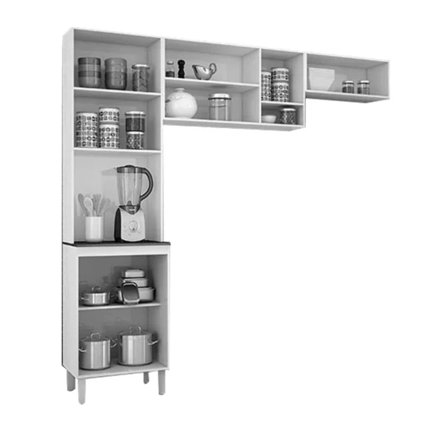 Cozinha Compacta 8 Portas Isadora Larg. 2.02m Chocolate/Off White - Image 2