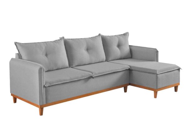 SOFA CHAISE ORLANDO LINHO CINZA