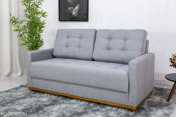Sofá 3 lugares Living Áustria 1.70m Linho Cinza