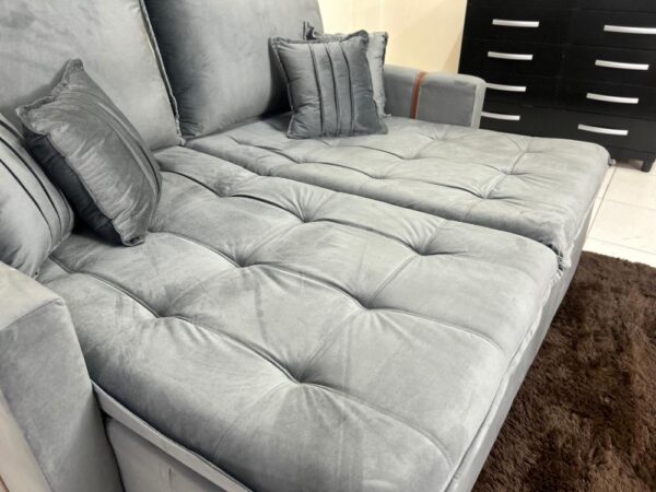 Sofá Cama Chicago Plus 1.80m – Cinza Veludo - Image 2
