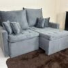 Sofá Cama Chicago Plus 1.80m – Cinza Veludo