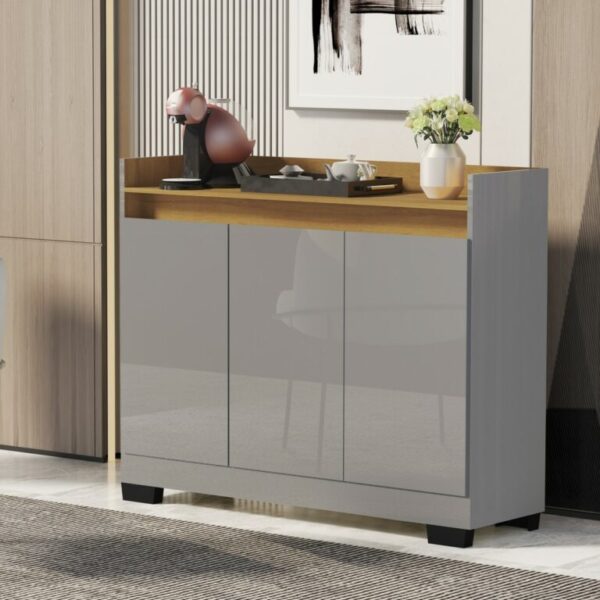 Buffet 3 Portas Real Cinza/Mel