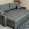 Sofá Cama/Retrátil Chicago 2.20m – Cinza Linho - Image 2